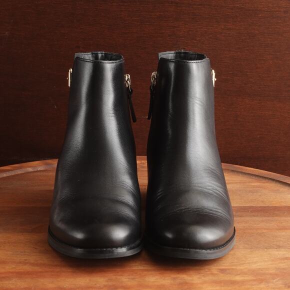 Cole Haan Boots Womens SZ 7B BLK Haidyn Leather Ankle Zip Classic Block Heeled - Picture 3 of 16